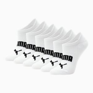 Chaussettes courtes tissu non éponge Femme [paquet de 6], WHITE / BLACK, extralarge